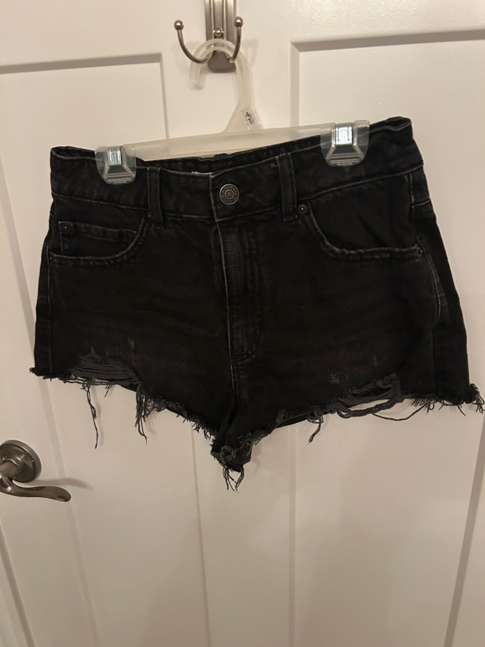 Garage Distressed Women's Black Denim Shorts